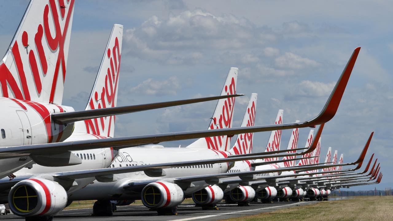 Virgin is now only flying one domestic route each day. Picture: Darren England/AAP