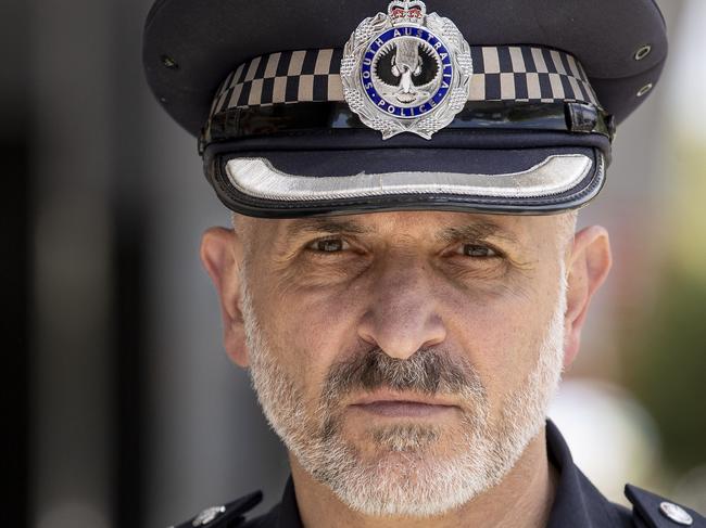 SAPOL Assistant Commissioner John De Candia  for weekend youth crime read. 16th January 2025. Picture Brett Hartwig