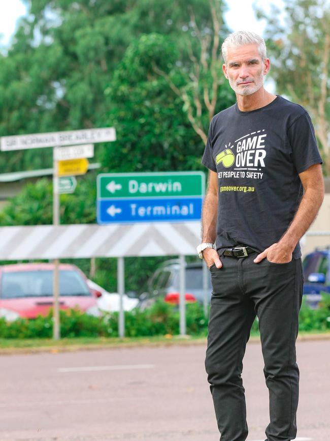 Former Socceroo turned refugee advocate Craig Foster is in town to advocate for the refugees stuck in detention at Darwin Airport. Picture: Glenn Campbell