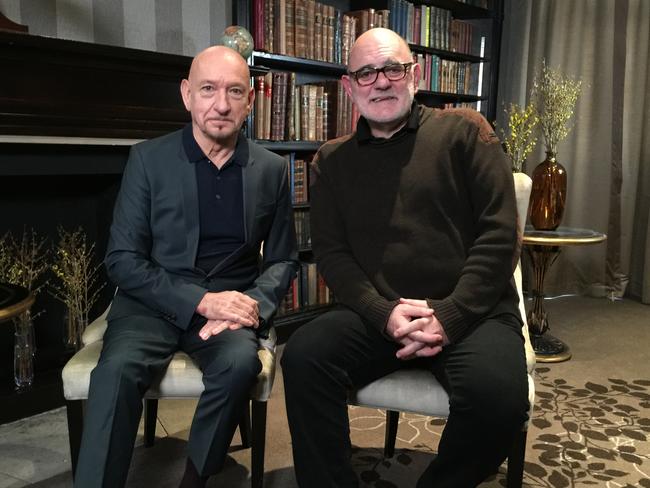 Sir Ben Kingsley with Stephan Wellink in January 2018 following their interview for Sam Spiegel: Conquering Hollywood. Pictures: Supplied