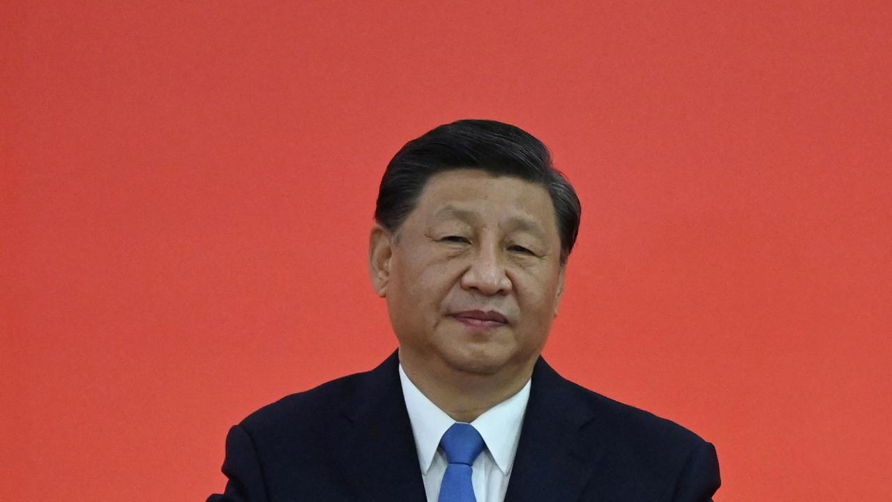 China's President Xi Jinping speaks following his arrival via high-speed rail across the border in Hong Kong on June 30, 2022, for celebrations marking the 25th anniversary of the city's handover from Britain to China. (Photo by Selim CHTAYTI / POOL / AFP)