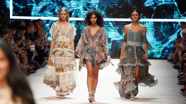 Neutrals, clashing prints, animal prints and power suits were among the key trends featured. Picture: AAP/Stefan Postles