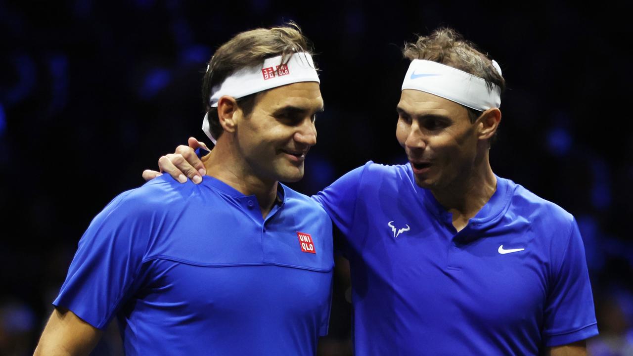 Federer shared the court with Nadal during his last competitive appearance at the 2022 Laver Cup. (Photo by Clive Brunskill/Getty Images for Laver Cup)