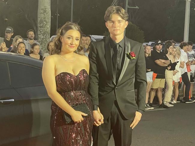 Students on the red carpet of the 2023 Xavier College School Formal at the Hervey Bay Boat Club