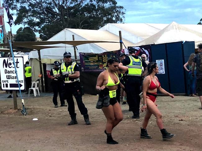 Police patrol Rainbow Serpent Festival.