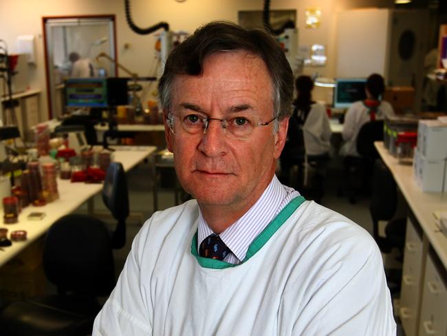 Professor Peter Collignon from the Australian National University Medical School in Canberra, in the ANU microbiology lab.