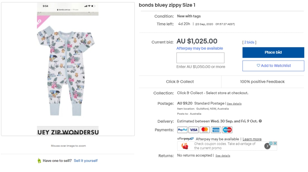 Bluey best sale pjs bonds