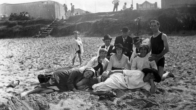 Members of the Chignell family on Dee Why Beach c1920. Picture Northern Beaches Library