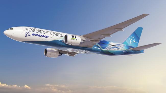 Boeing's ‘ecodemonstrator’ aircraft, which is used to test technologies designed to improve fuel economy and reduce noise. Picture: Boeing