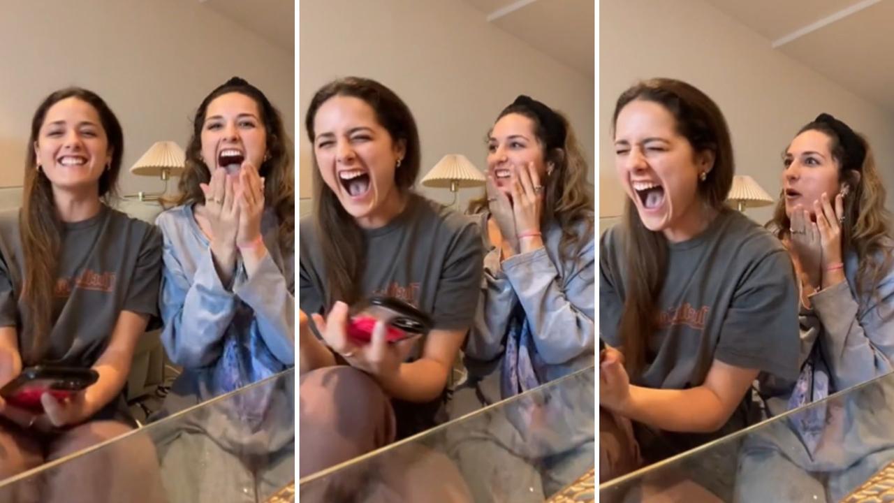 Aussie sisters Renee and Jasmine Hogan took a DNA test that revealed whether they were fraternal or identical twins, and the results have gone viral. Picture: TikTok (reneehoagss)