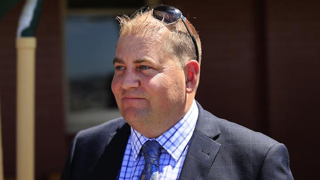 NEWCASTLE, AUSTRALIA - NOVEMBER 14: Trainer David Pfieffer looks on during Racing at Newcastle Racecourse on November 14, 2020 in Newcastle, Australia. (Photo by Mark Evans/Getty Images)