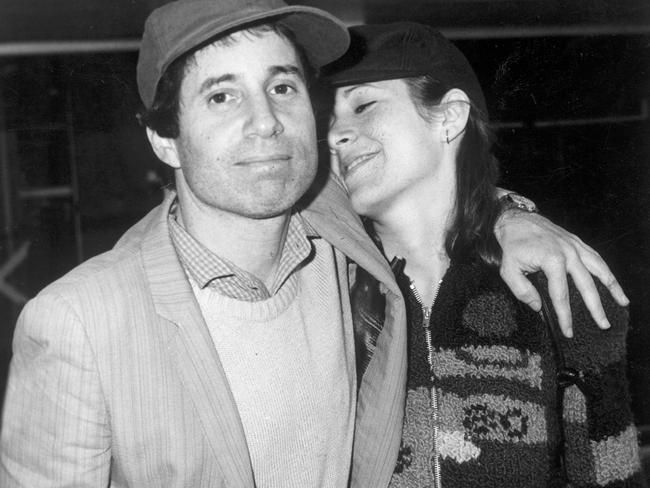 Paul Simon and former wife Carrie Fisher. Picture: Supplied