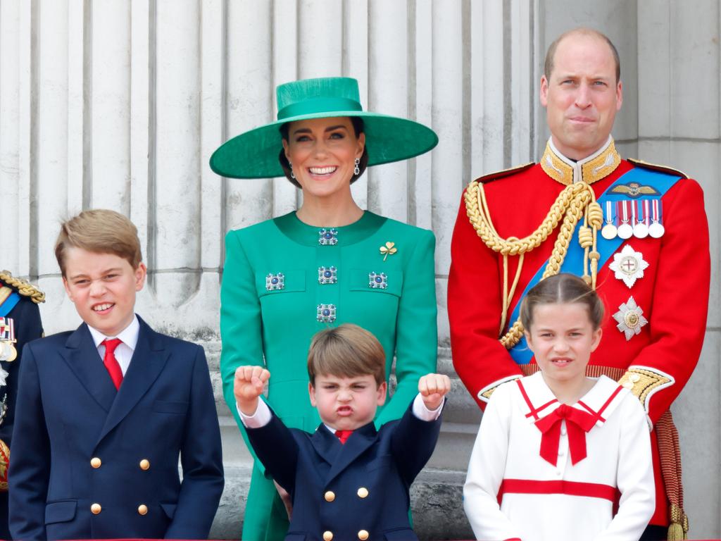 The royal pair with their children at the 2023 Trooping the Colour. Picture: Getty Images