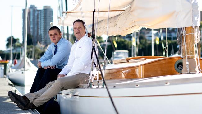 Sven Runow and son Axel at the Cruising Yacht Club of Australia which hosts the annual Sydney to Hobart.