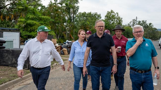 Anthony Albanese visited residents affected by recent flooding Picture: Emily Baker/NCA NewsWire.