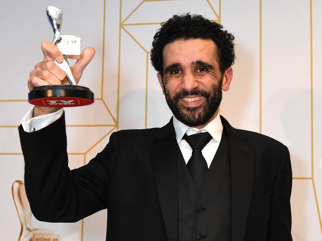 Hazem Shammas with his Logie. Picture: AAP