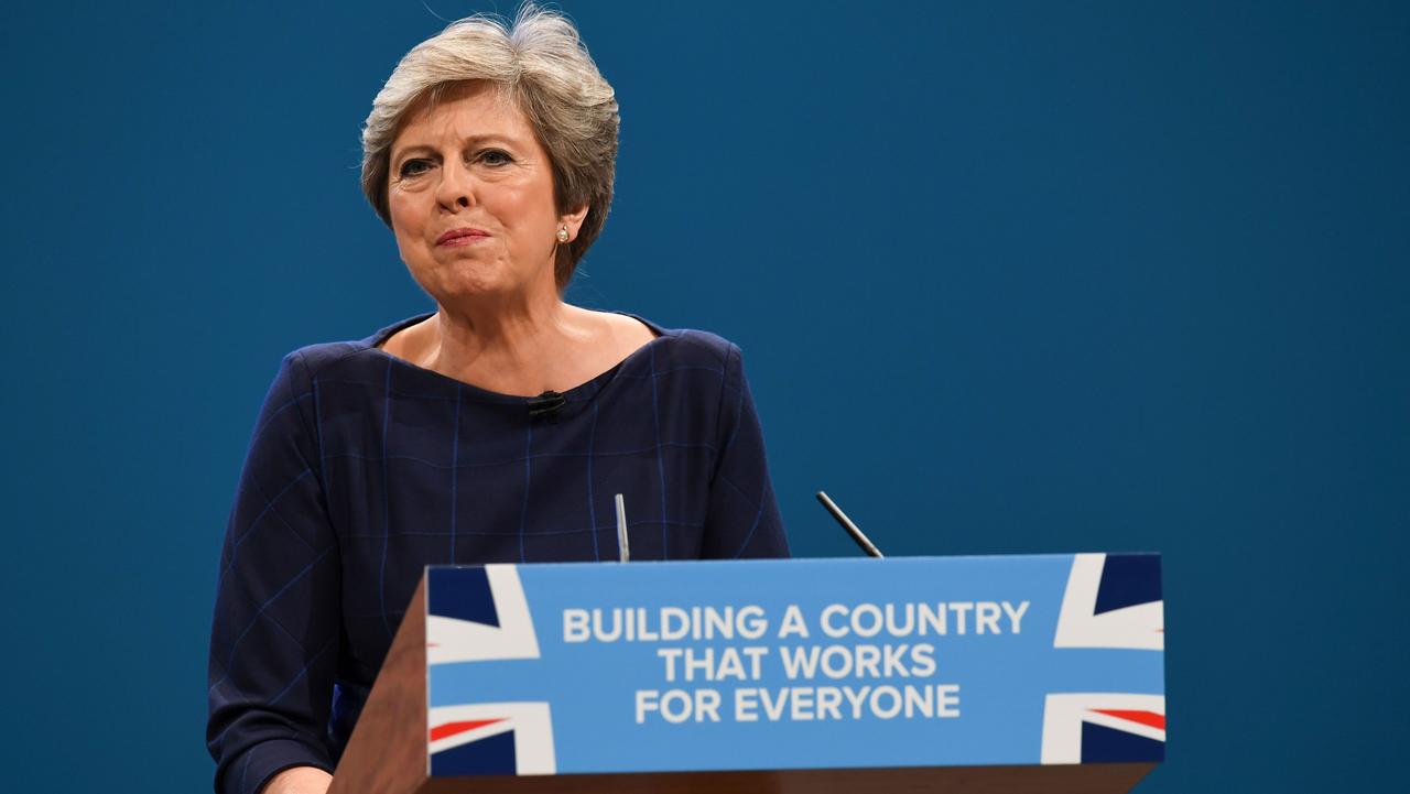 Theresa May Speech Apology Over Election Comedian Hands Her P45 Form The Australian 6656