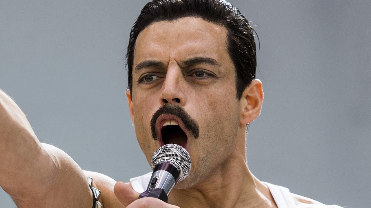 This image released by Twentieth Century Fox shows Rami Malek in a scene from "Bohemian Rhapsody." On Thursday, Dec. 6, 2018, Malek was nominated for a Golden Globe award for lead actor in a motion picture drama for his role in the film. The 76th Golden Globe Awards will be held on Sunday, Jan. 6. (Alex Bailey/Twentieth Century Fox via AP)