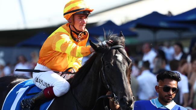 Jockey Regan Bayliss and Shangri La Express maintained their unbeaten record at Rosehill on Saturday. Picture: Getty Images