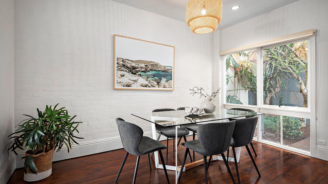 The dining space.