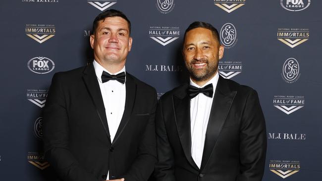 It was a night out for the lads for Chris Heighington and Benji Marshall. Picture: Jonathan Ng