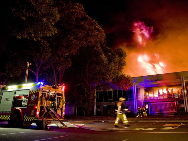 NSW Fire Brigades at the scene of a major blaze at Liverpool City Council Chambers.