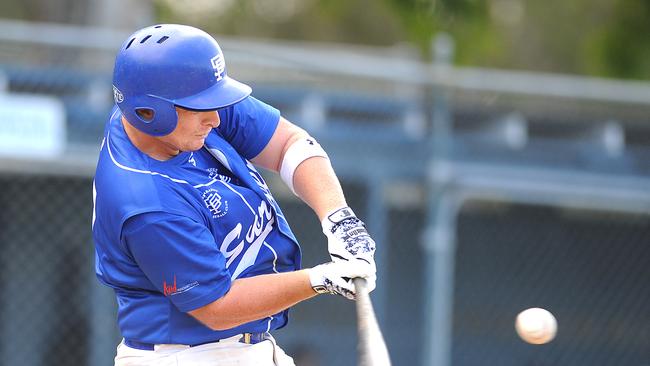 Surfers Paradise Bluewaves batter Connar O'Gorman. Picture, John Gass