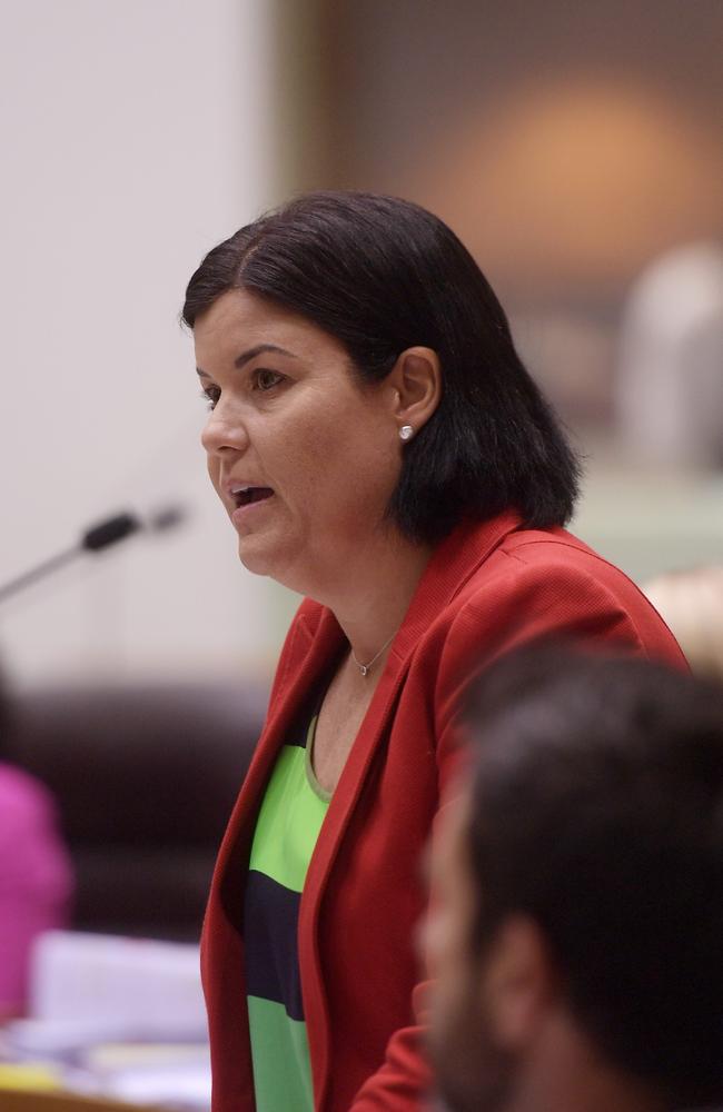 Chief Minister Natasha Fyles introduced urgent legislation to reject the remuneration tribunal’s recommendation that politicians receive a $3000 flat pay increase. Picture: (A)manda Parkinson