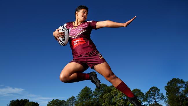 Rhiannon Revell-Blair in camp with the Queensland Origin women's team at Royal Pines. Pics Adam Head