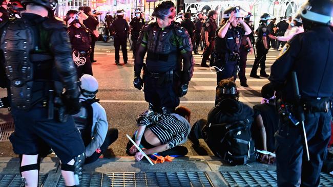 Police arrested dozens of people for looting across New York after protests turned into rioting following the death of George Floyd. Picture: Angela Weiss/AFP