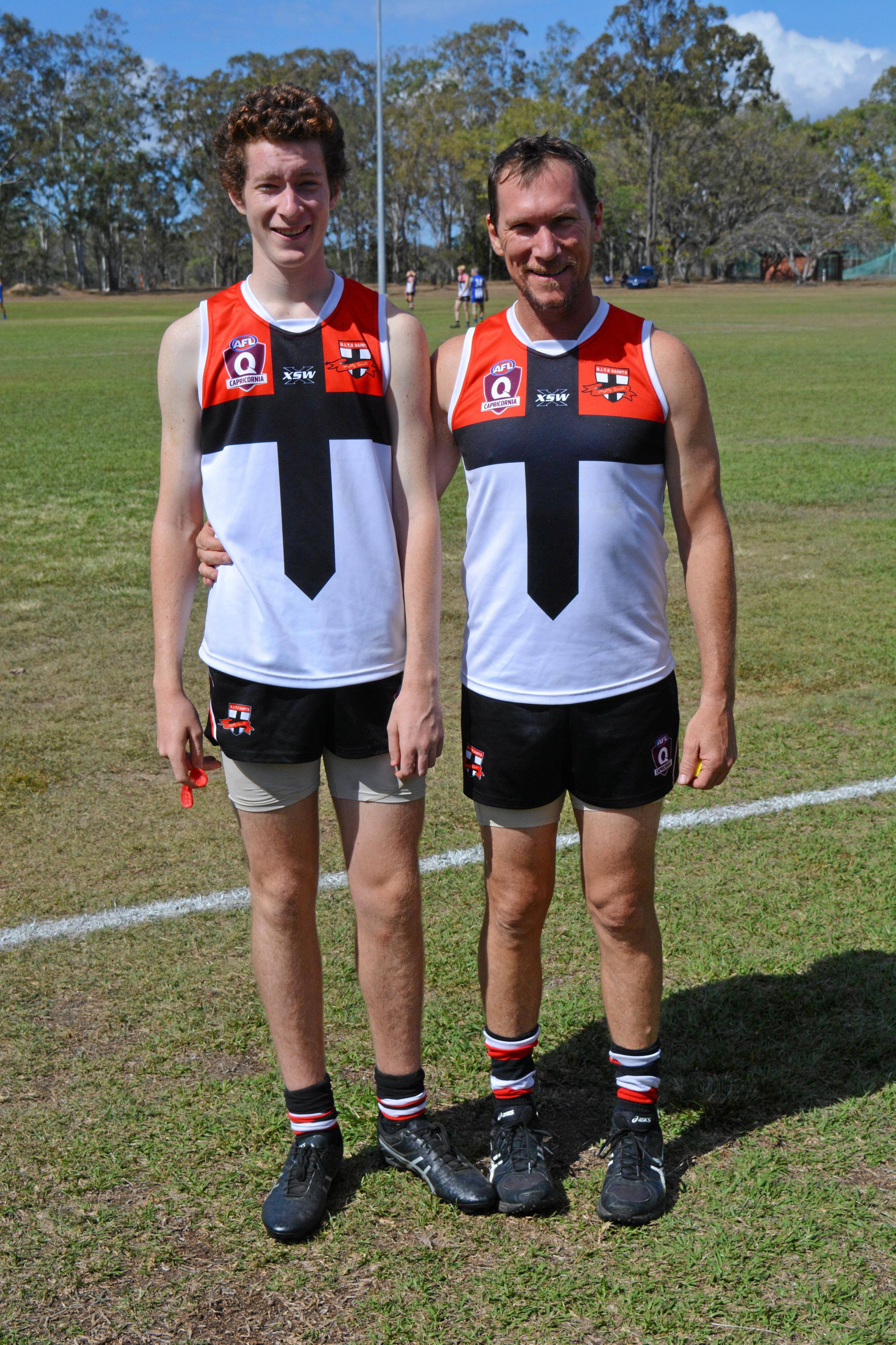 Damon and Wes Stebbings - huge moment. Picture: Nick Kossatch GLA040819BITSBROS