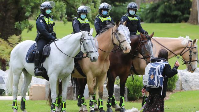 The rally happened on the first weekend of ease restrictions in Melbourne. Picture: Alex Coppel