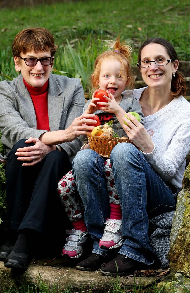 Generation change ... Senior Research Fellow from the University of Adelaide Dr Beverly Muhlhausler, right, said a mothers diet can increase the risk of obesity in both her daughter and grandchild. Picture: Calum Robertson