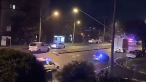 Multiple police units following the truck along the Gold Coast Highway. Picture: Facebook — Bradley Cowper