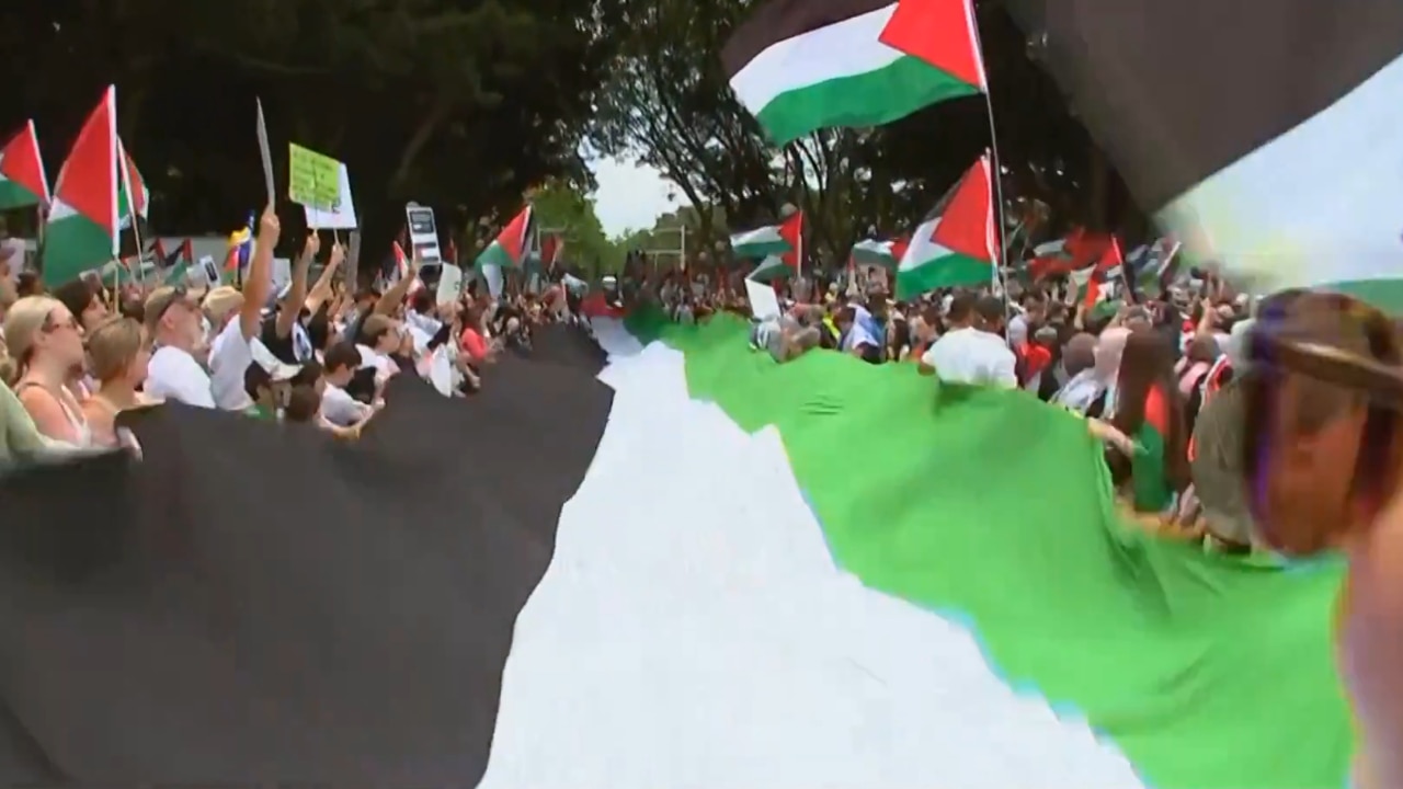 Thousands of pro-Palestine protesters march through Sydney CBD