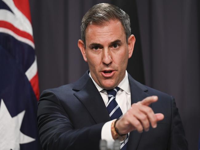 CANBERRA, Australia - NewsWire Photos - September 4, 2024: Federal Treasurer Jim Chalmers holds a press conference on National Accounts data at Parliament House in Canberra. Picture: NewsWire / Martin Ollman