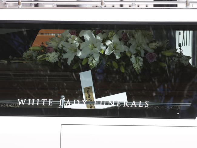 Ernesto Salazar’s coffin leaves his funeral service at Inspire Church in Hoxton Park last year.