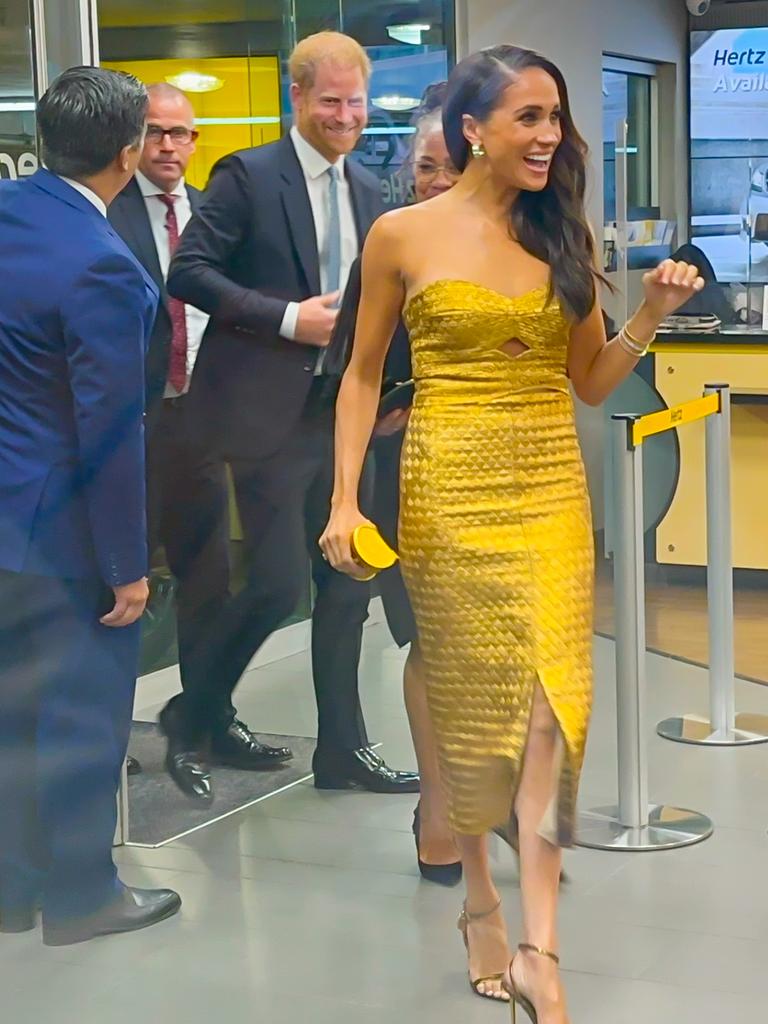 Meghan Markle seen arriving at the Woman Of Vision Awards on May 16 in one of her few public outings this year. Picture: Raymond Hall/GC Images