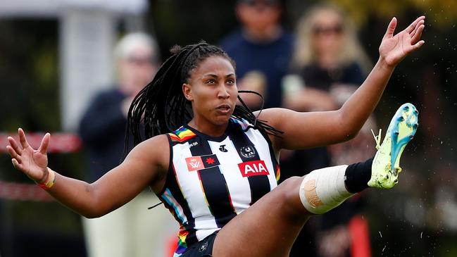 Sabrina Frederick is finding form at the right time for Collingwood.