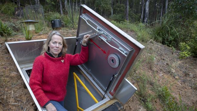 Wendy Edwards' bushfire bunker at Birchs Bay. Picture: Chris Kidd