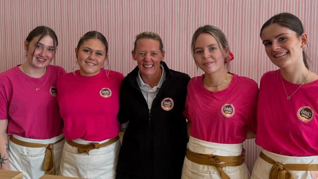 Alfredton bakery Emma's Bakery owner Emma Conroy (centre) with staff. Picture: Facebook