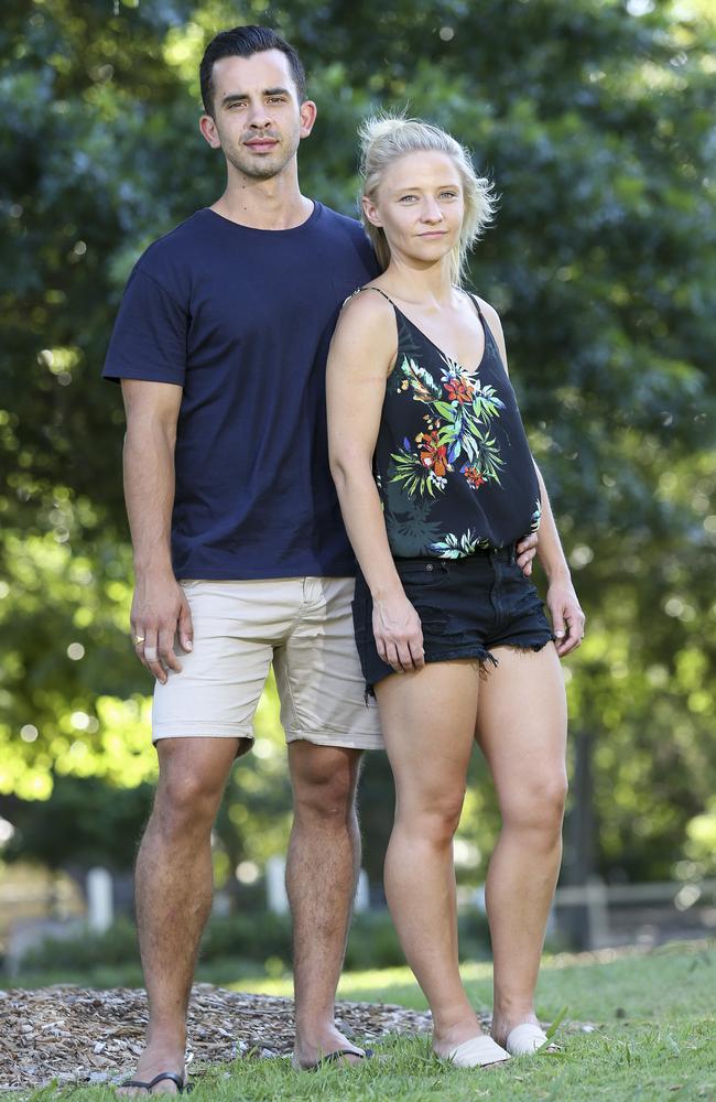 Personal trainer Tim Heasman, with his fiancee Ellie Wilbraham, lost his investment in Embody. Picture: Justin Lloyd