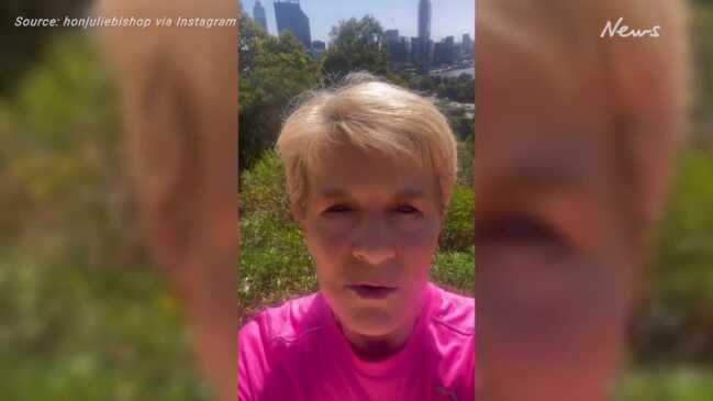 Julie Bishop turns heads with video after Perth run