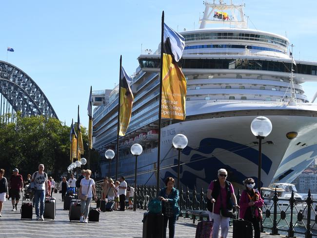 The ship docked in Sydney on March 19. As of Saturday, 15 passengers who had been on-board have died of COVID-19