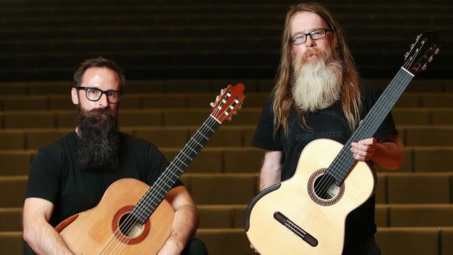 Classical guitarists Ben Dix and Dan McKay are Boilermaker. Picture: Ian Currie