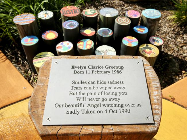 A memorial to Evelyn in a Bowraville park. Picture: Nathan Edwards