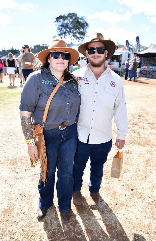 Elle Karoly and Hyde Hadnaga at Meatstock, Toowoomba Showgrounds. Picture: Patrick Woods.