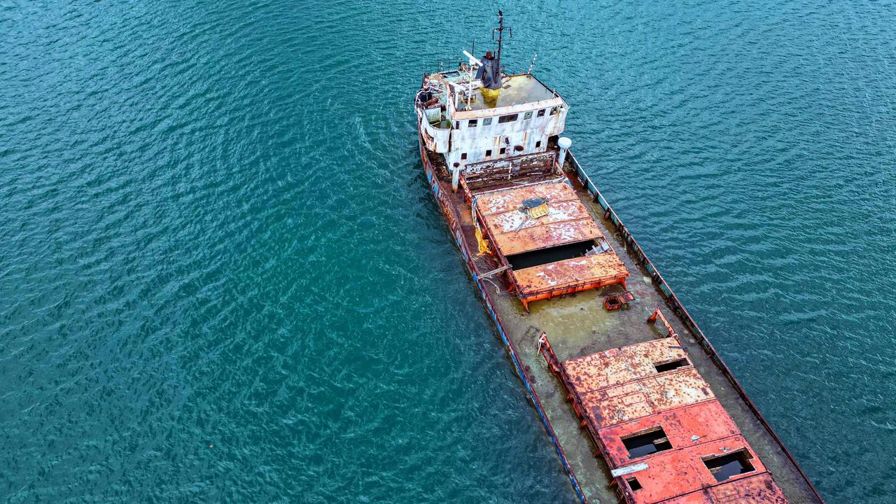 A stranded ship in Limon Bay, near the Panama Canal exit. Picture: Martin bernetti/AFP