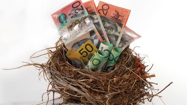 Nest Egg Savings with Australian Currency; superannuation generic