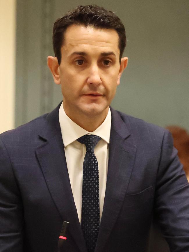 Leader of the Opposition David Crisafulli, Question Time, Parliament House, Brisbane. Picture: Liam Kidston